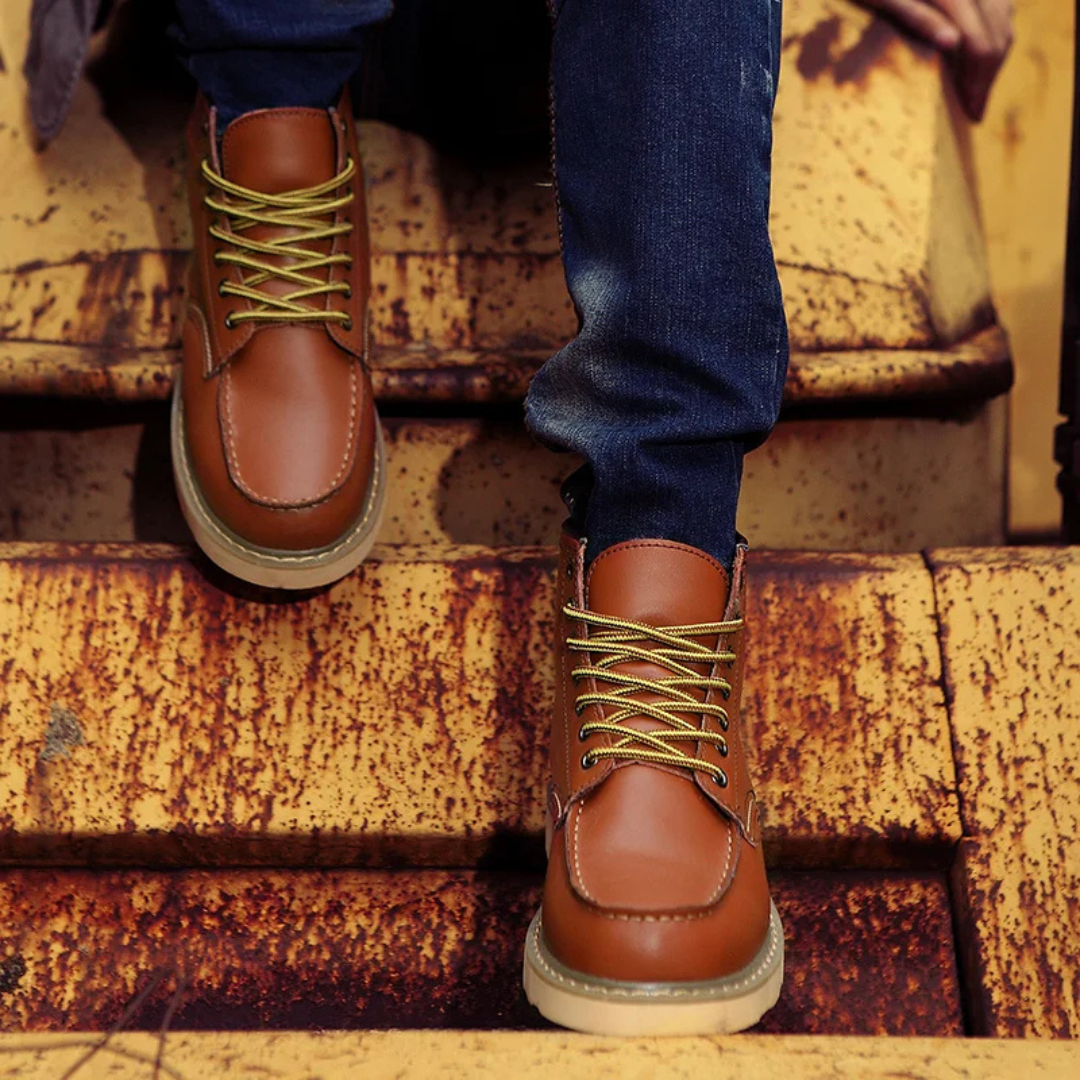 Herren-Schnürstiefel mit Moc-Toe-Footwear for men-Alpenkind