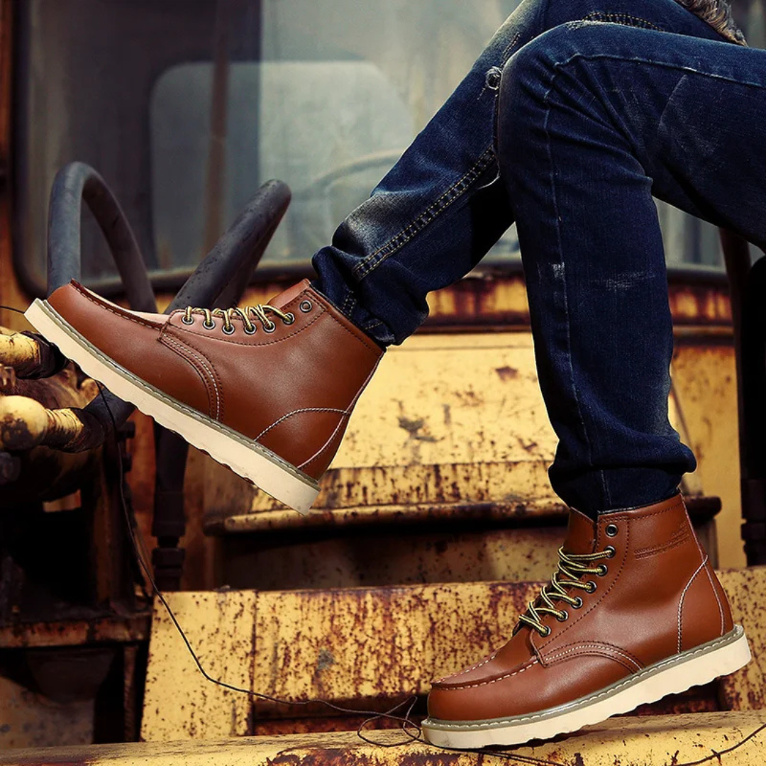 Herren-Schnürstiefel mit Moc-Toe-Footwear for men-Alpenkind