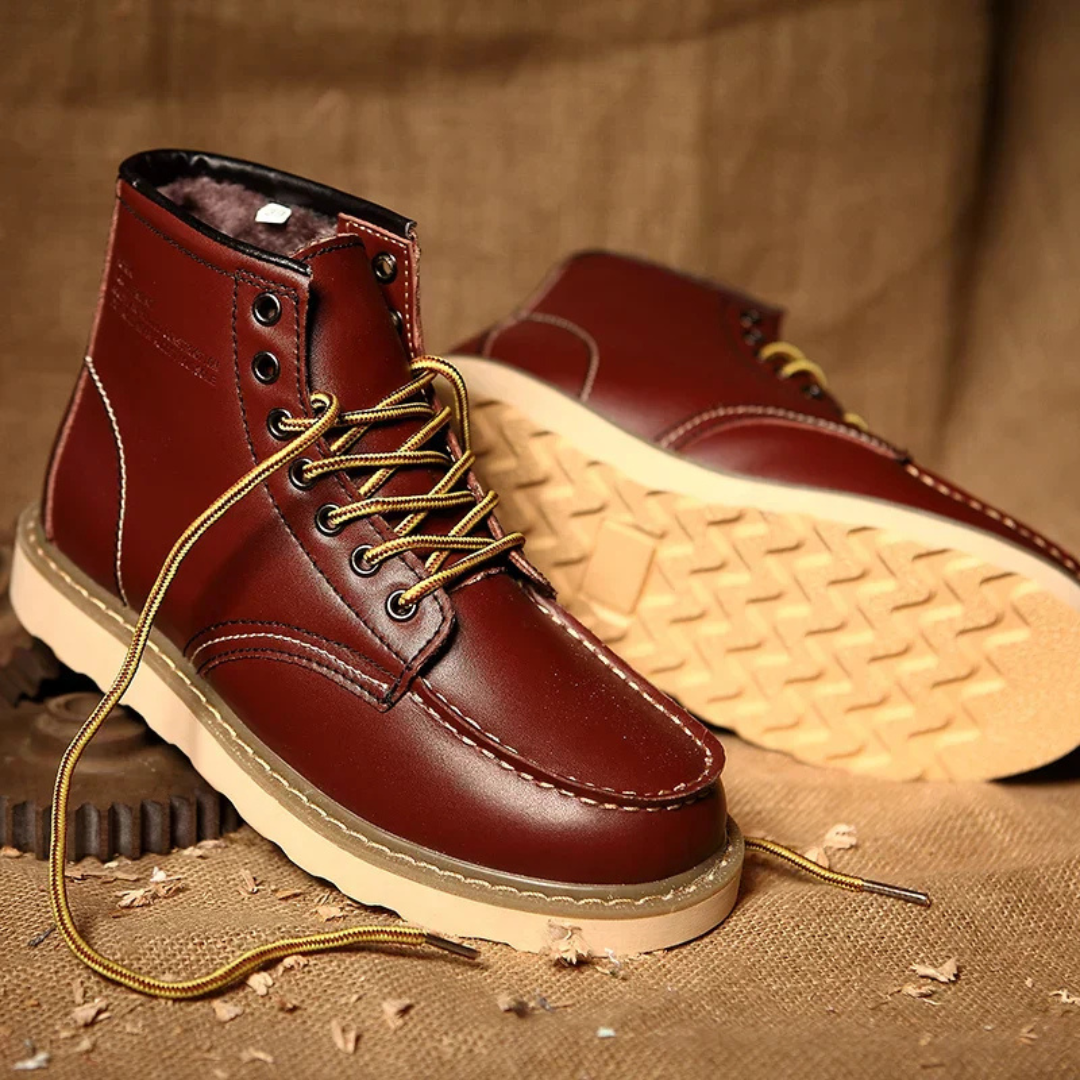Herren-Schnürstiefel mit Moc-Toe-Footwear for men-Alpenkind