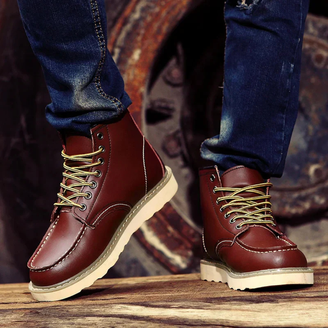 Herren-Schnürstiefel mit Moc-Toe-Footwear for men-Alpenkind