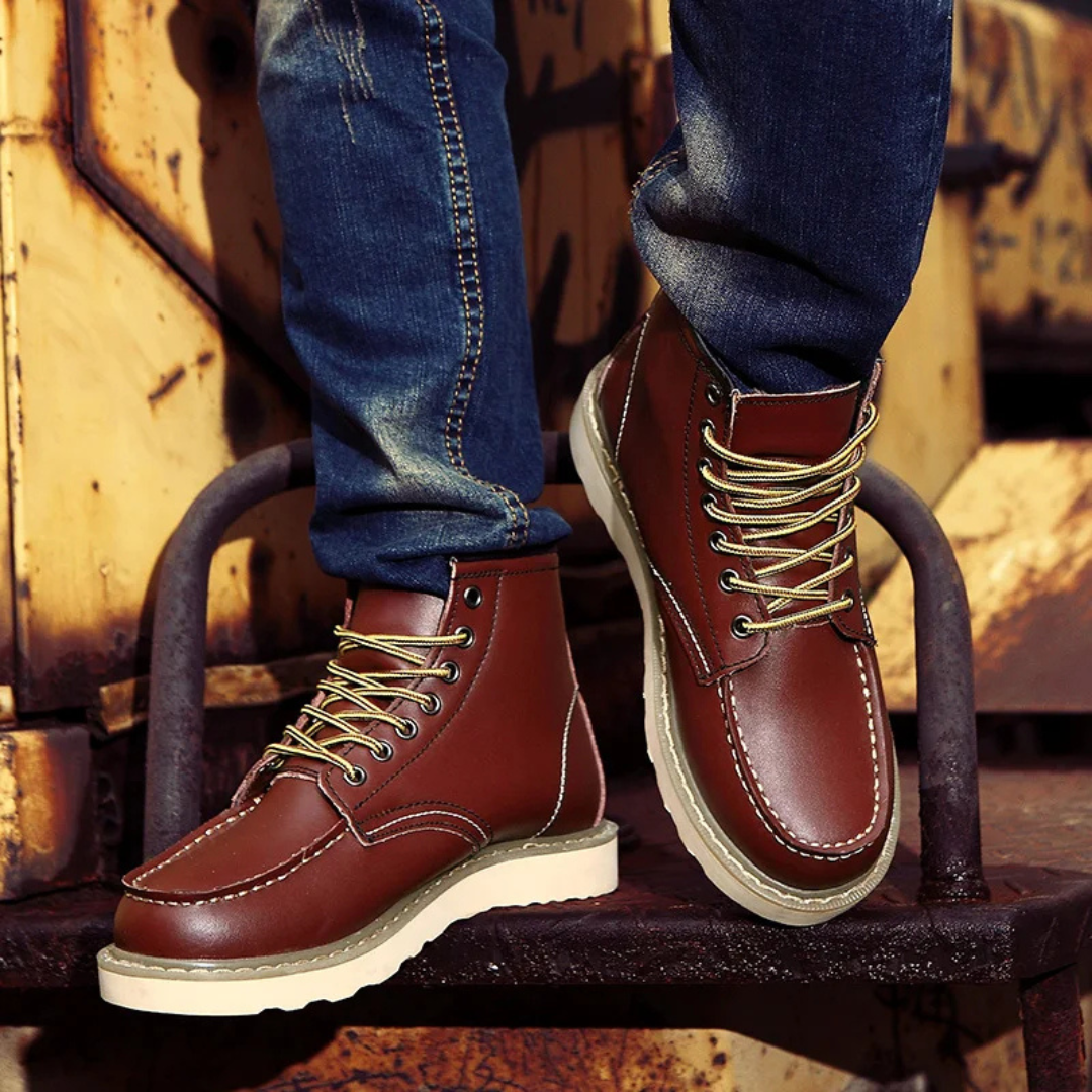 Herren-Schnürstiefel mit Moc-Toe-Footwear for men-Alpenkind