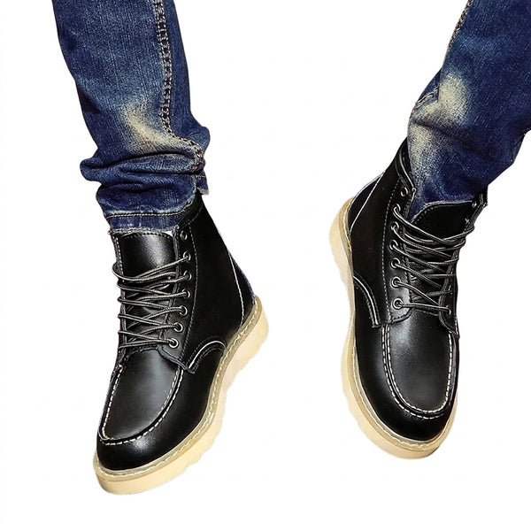 Herren-Schnürstiefel mit Moc-Toe-Footwear for men-Alpenkind