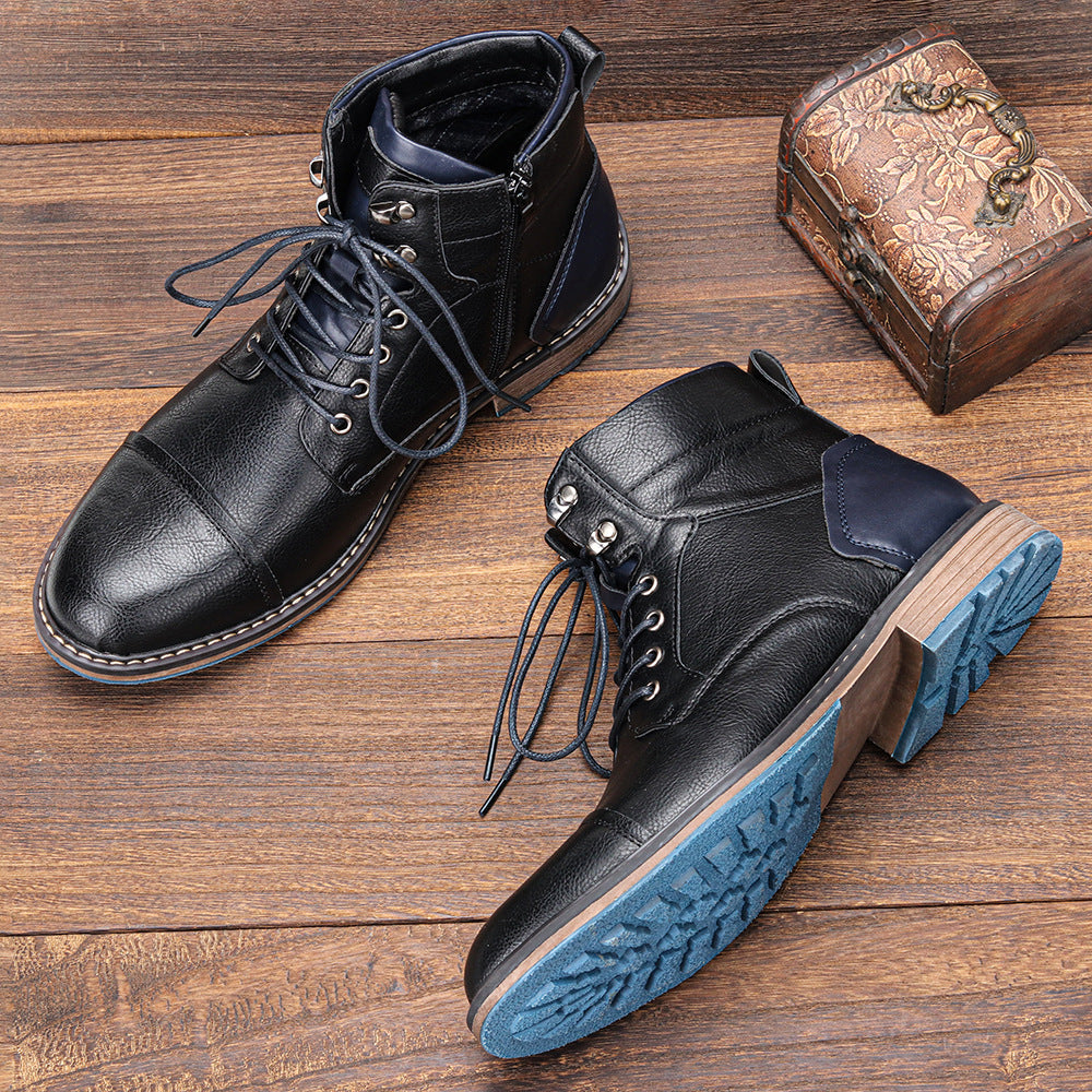 Herren-Schnürstiefeletten mit seitlichem Reißverschluss-Footwear for men-Alpenkind
