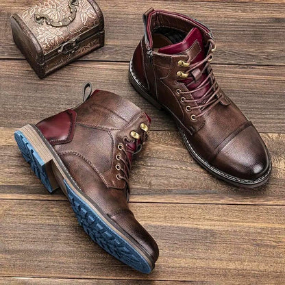 Herren-Schnürstiefeletten mit seitlichem Reißverschluss-Footwear for men-Alpenkind