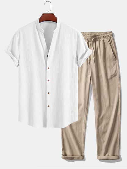 Herren-Set aus kurzärmeligem Hemd und Hose-Sets for Men-Alpenkind