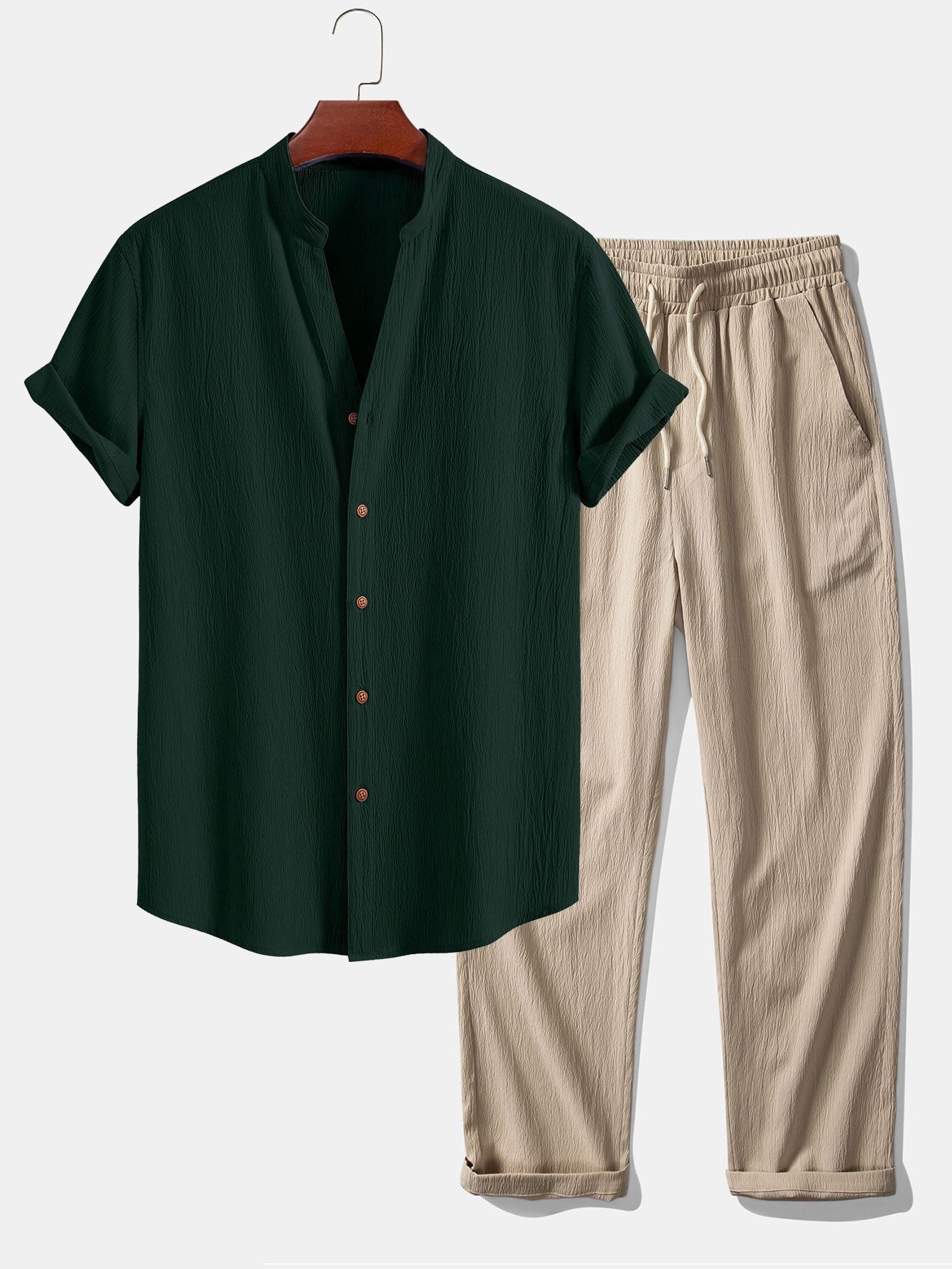 Herren-Set aus kurzärmeligem Hemd und Hose-Sets for Men-Alpenkind