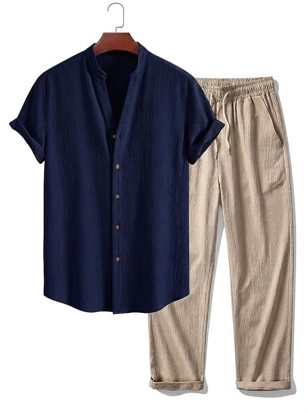 Herren-Set aus kurzärmeligem Hemd und Hose-Sets for Men-Alpenkind
