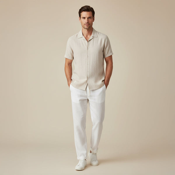 Herren-Set aus Kurzarmhemd mit Reverskragen und Hose mit Kordelzug-Sets for Men-Alpenkind