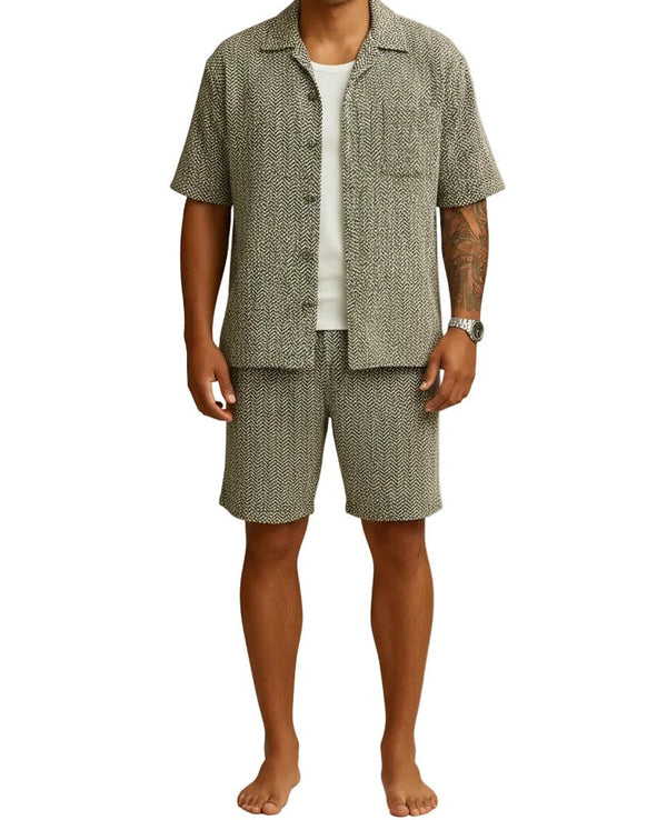 Herren-Set aus Kurzarmhemd und Shorts-Shirts for men-Alpenkind