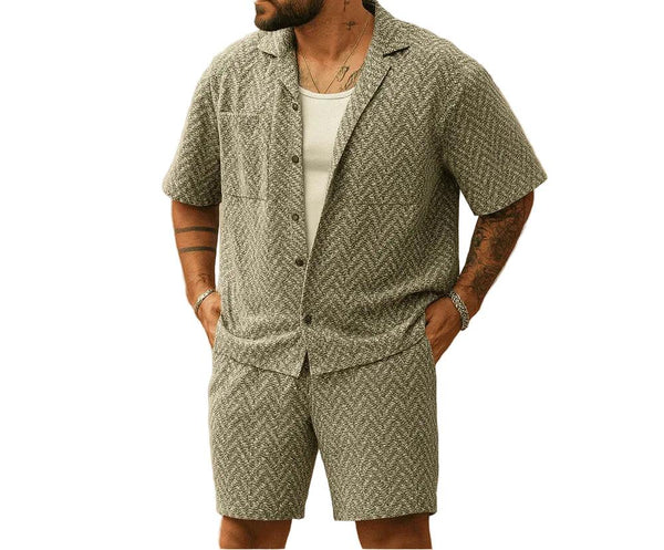 Herren-Set aus Kurzarmhemd und Shorts-Shirts for men-Alpenkind