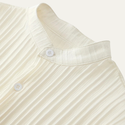 Herren Set mit Kurzarmhemd mit Stehkragen und Knopfleiste sowie Hose mit elastischem Bund-Shirts for men-Alpenkind