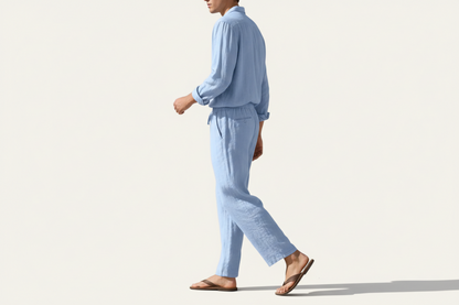 Herren Set mit Langarmhemd und Hose mit Kordelzug-Shirts for men-Alpenkind