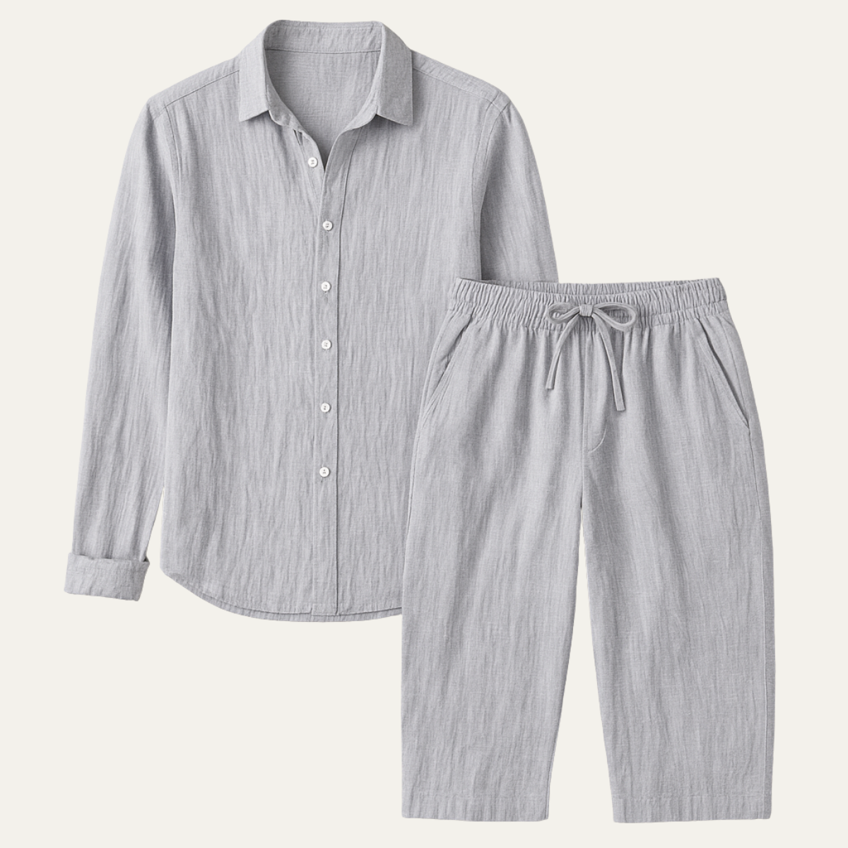 Herren Set mit Langarmhemd und Hose mit Kordelzug-Shirts for men-Alpenkind