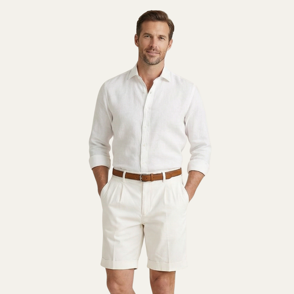 Herren Shorts mit Falten und Gürtel-Shorts for men-Alpenkind
