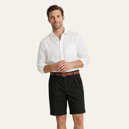 Herren Shorts mit Falten und Gürtel-Shorts for men-Alpenkind