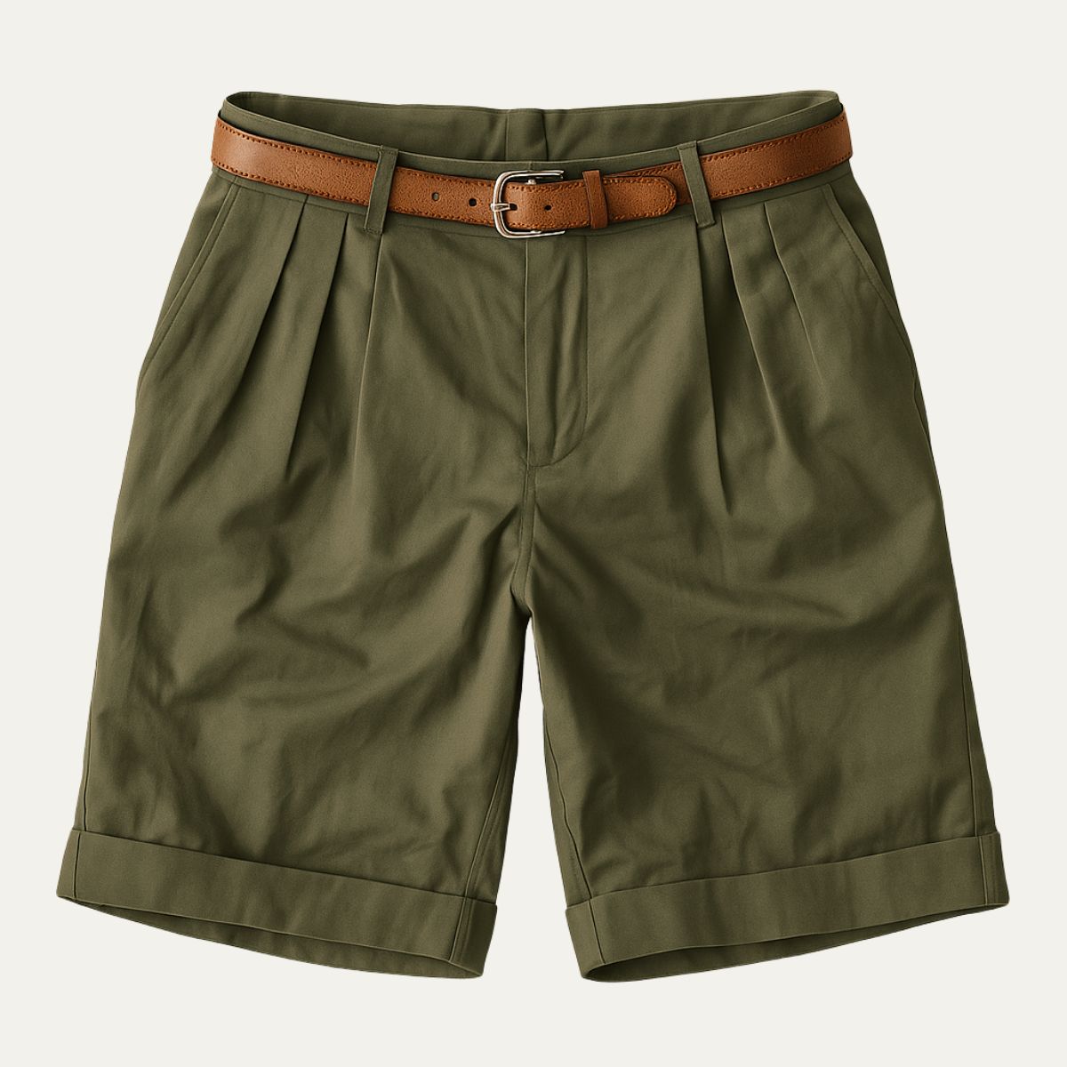 Herren Shorts mit Falten und Gürtel-Shorts for men-Alpenkind