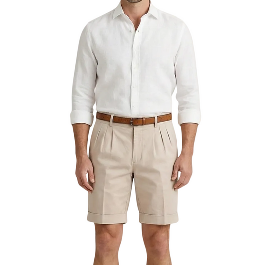 Herren Shorts mit Falten und Gürtel-Shorts for men-Alpenkind