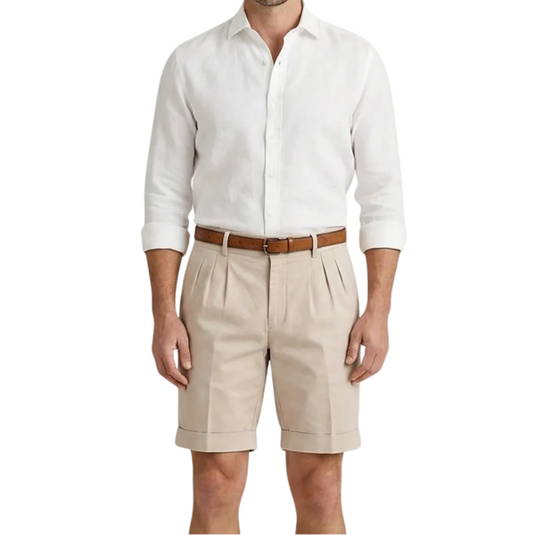 Herren Shorts mit Falten und Gürtel-Shorts for men-Alpenkind
