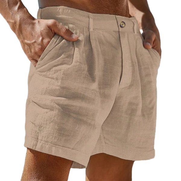 Herren Shorts mit Faltenbund und Knopfverschluss-Shorts for men-Alpenkind