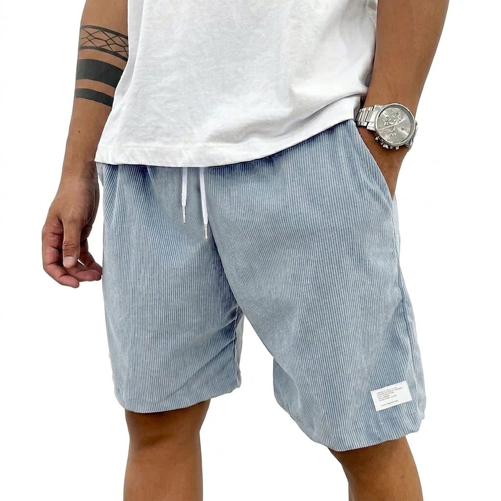 Herren Shorts mit Kordelzug und aufgenähtem Etikett-Shorts for men-Alpenkind