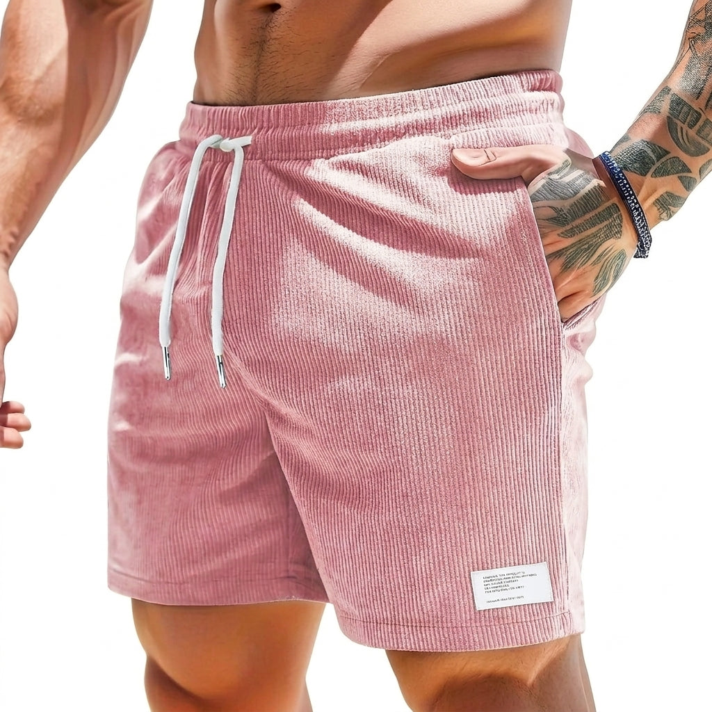 Herren Shorts mit Kordelzug und aufgenähtem Etikett-Shorts for men-Alpenkind