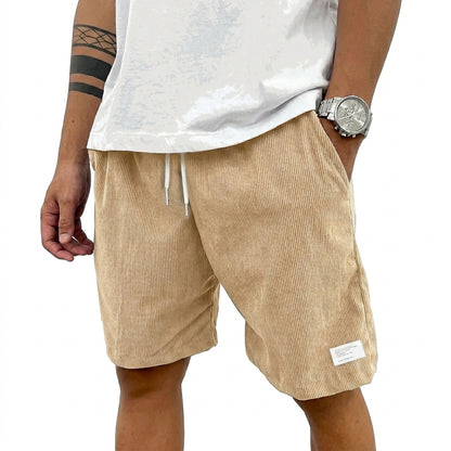 Herren Shorts mit Kordelzug und aufgenähtem Etikett-Shorts for men-Alpenkind