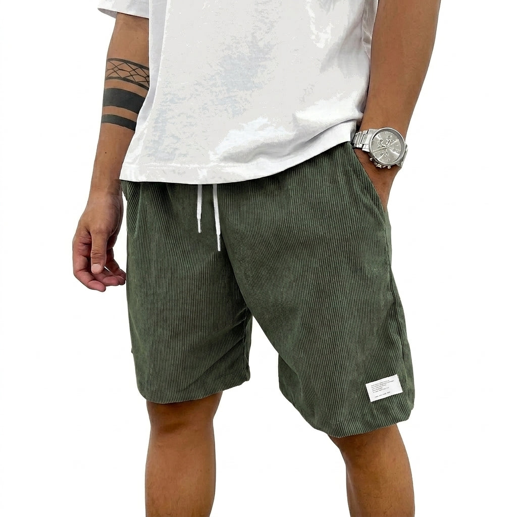 Herren Shorts mit Kordelzug und aufgenähtem Etikett-Shorts for men-Alpenkind