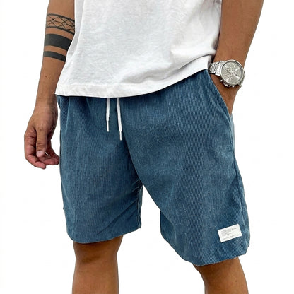 Herren Shorts mit Kordelzug und aufgenähtem Etikett-Shorts for men-Alpenkind