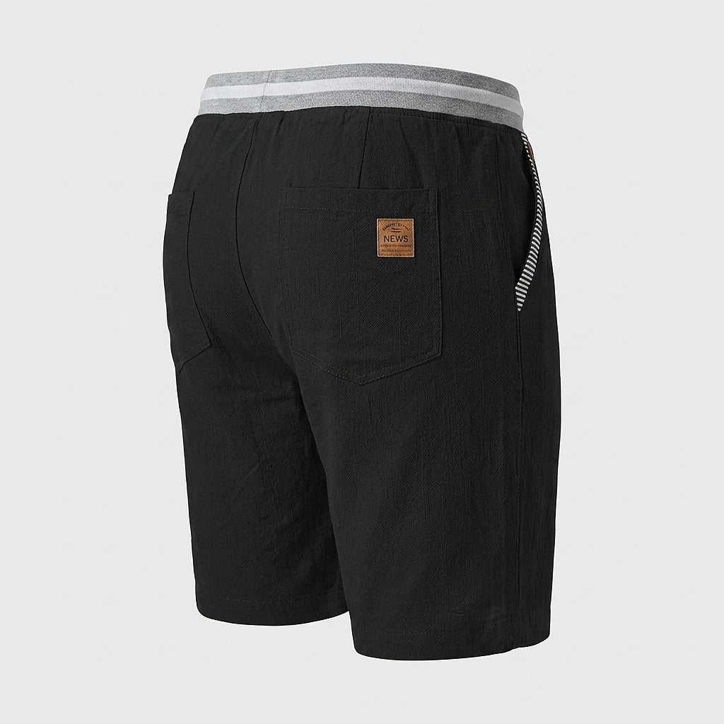 Herren-Shorts mit Kordelzug und gestreiftem Besatz-Shorts for men-Alpenkind