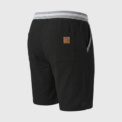 Herren-Shorts mit Kordelzug und gestreiftem Besatz-Shorts for men-Alpenkind