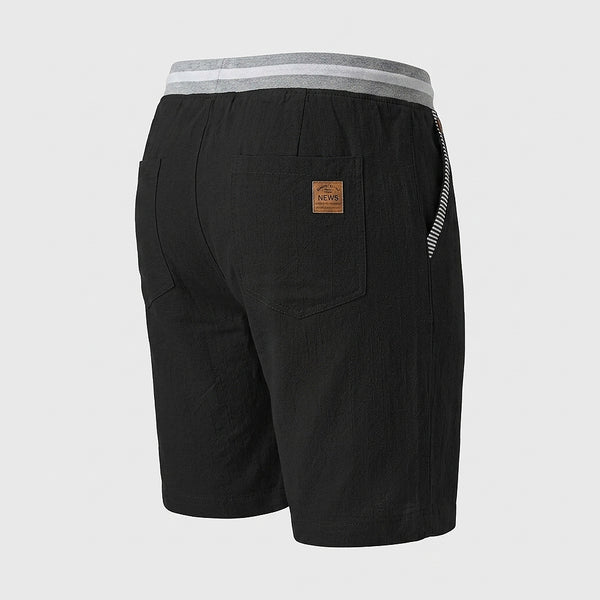 Herren-Shorts mit Kordelzug und gestreiftem Besatz-Shorts for men-Alpenkind