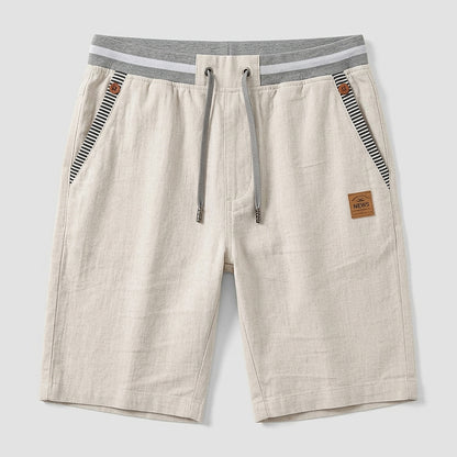 Herren-Shorts mit Kordelzug und gestreiftem Besatz-Shorts for men-Alpenkind