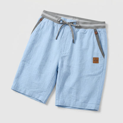 Herren-Shorts mit Kordelzug und gestreiftem Besatz-Shorts for men-Alpenkind