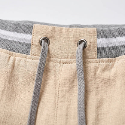 Herren-Shorts mit Kordelzug und gestreiftem Besatz-Shorts for men-Alpenkind