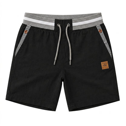 Herren-Shorts mit Kordelzug und gestreiftem Besatz-Shorts for men-Alpenkind
