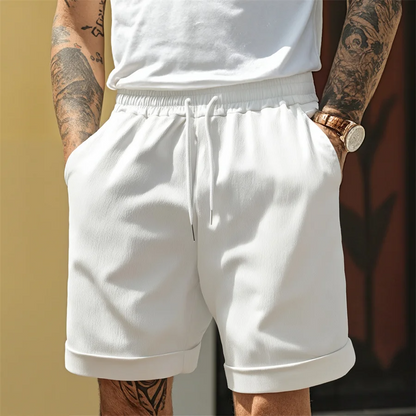 Herren Shorts mit Kordelzug und Umschlagsaum-Shorts for men-Alpenkind