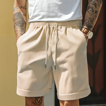 Herren Shorts mit Kordelzug und Umschlagsaum-Shorts for men-Alpenkind