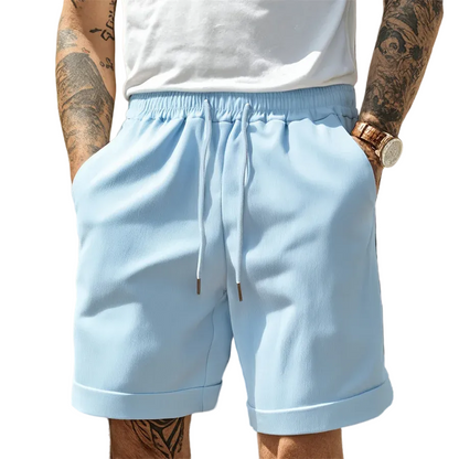 Herren Shorts mit Kordelzug und Umschlagsaum-Shorts for men-Alpenkind