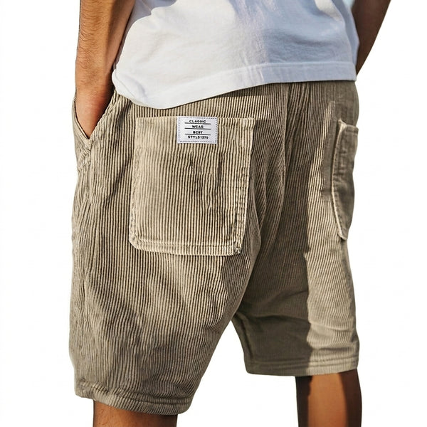 Herren Shorts mit Rippenstruktur und aufgesetzten Taschen-Shorts for men-Alpenkind