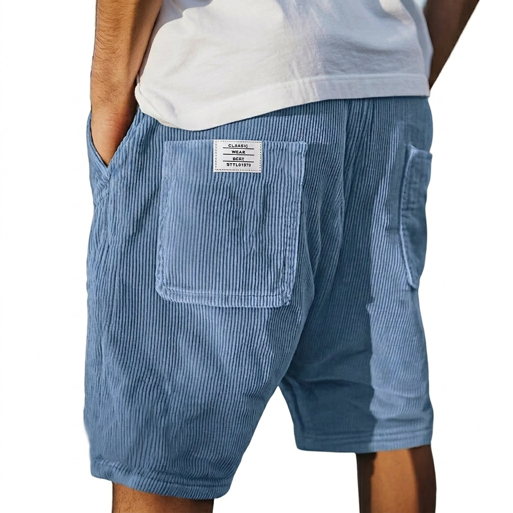 Herren Shorts mit Rippenstruktur und aufgesetzten Taschen-Shorts for men-Alpenkind