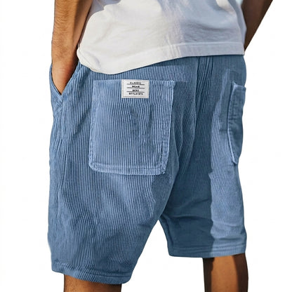 Herren Shorts mit Rippenstruktur und aufgesetzten Taschen-Shorts for men-Alpenkind