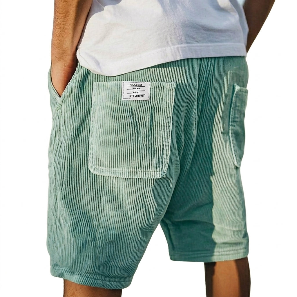 Herren Shorts mit Rippenstruktur und aufgesetzten Taschen-Shorts for men-Alpenkind