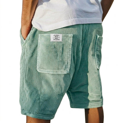 Herren Shorts mit Rippenstruktur und aufgesetzten Taschen-Shorts for men-Alpenkind