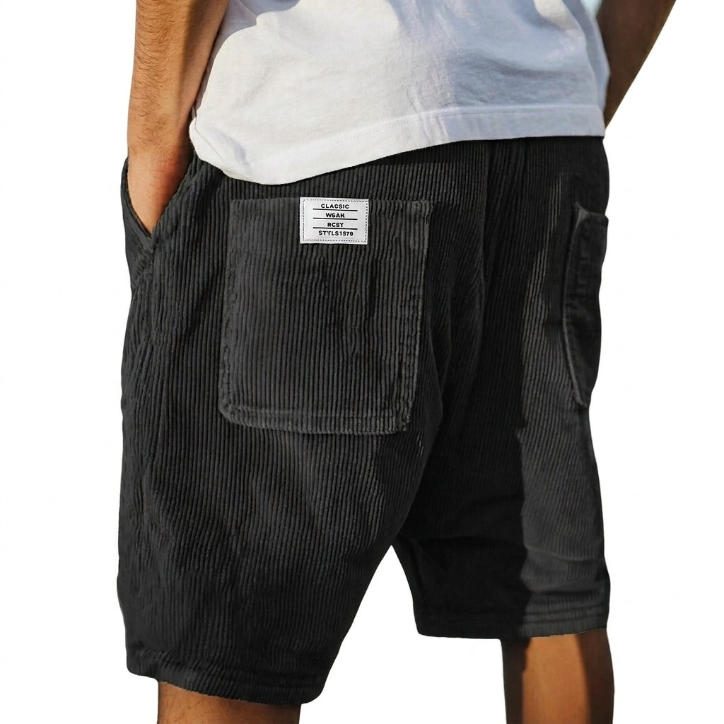 Herren Shorts mit Rippenstruktur und aufgesetzten Taschen-Shorts for men-Alpenkind