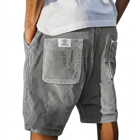 Herren Shorts mit Rippenstruktur und aufgesetzten Taschen-Shorts for men-Alpenkind