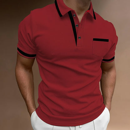 Herren Slim Fit Poloshirt mit Kontrastbesatz-T-Shirts & Polos for men-Alpenkind