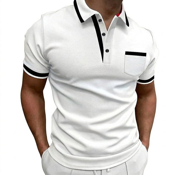 Herren Slim Fit Poloshirt mit Kontrastbesatz-T-Shirts & Polos for men-Alpenkind