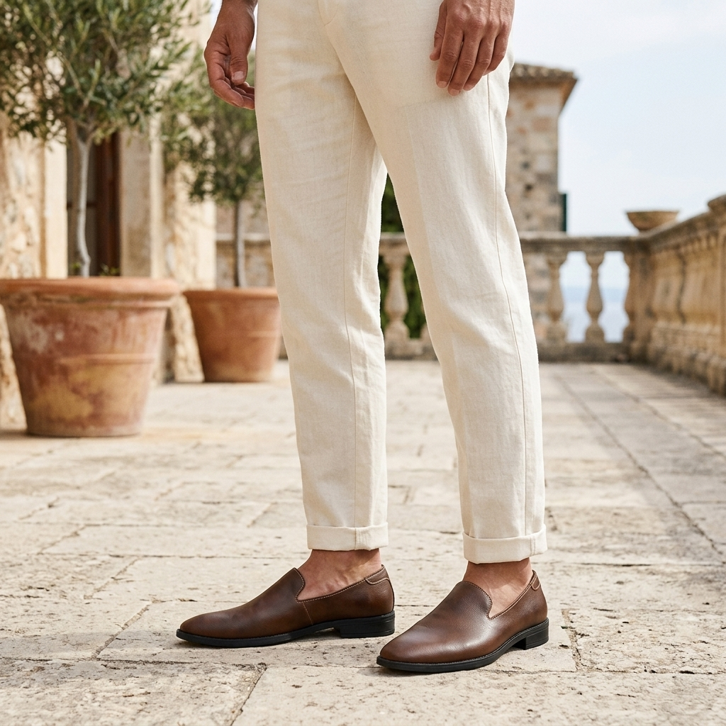Herren-Slipper mit strukturierter Oberfläche-Footwear for men-Alpenkind