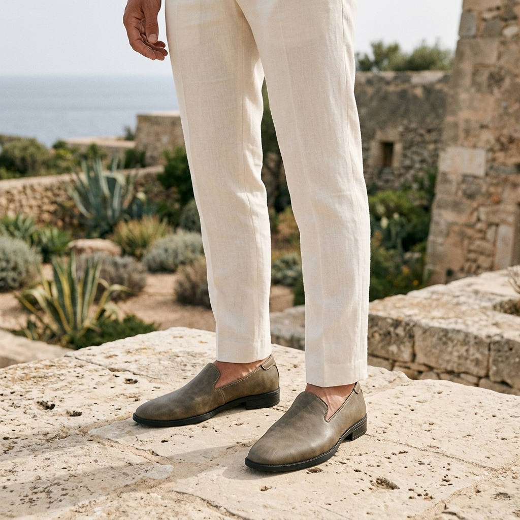 Herren-Slipper mit strukturierter Oberfläche-Footwear for men-Alpenkind