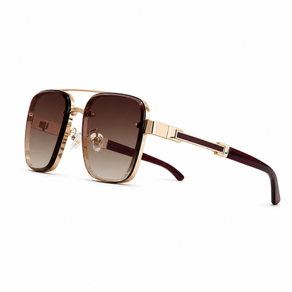 Herren Sonnenbrille mit eckigen Gläsern und Doppelsteg-Glasses for men-Alpenkind